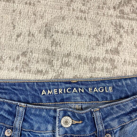 American Eagle Outfitters Blue Distressed Straight Leg Jeans - Picture 5 of 7